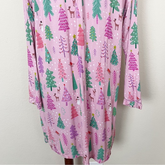 Little Sleepies Merry & Bright Women's Pink Sleep Shirt - Picture 12 of 14